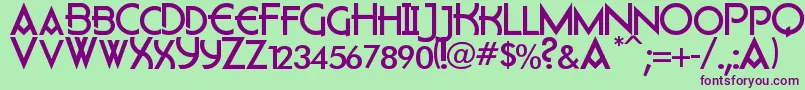 Шрифт Flatley – фиолетовые шрифты на зелёном фоне