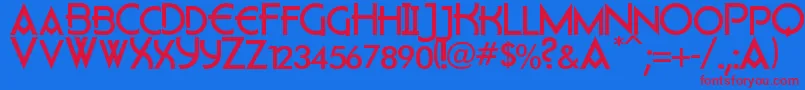 Flatley Font – Red Fonts on Blue Background