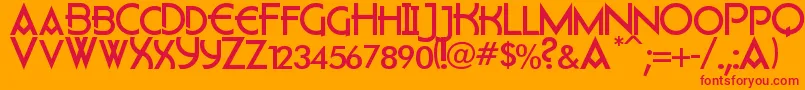 フォントFlatley – オレンジの背景に赤い文字