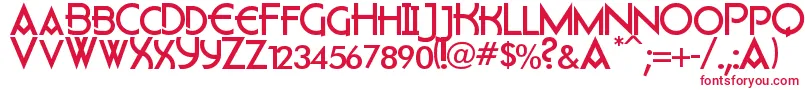 フォントFlatley – 白い背景に赤い文字