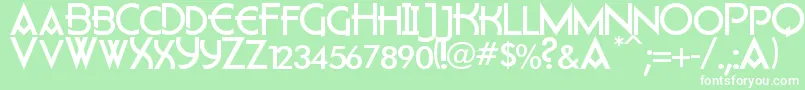 フォントFlatley – 緑の背景に白い文字