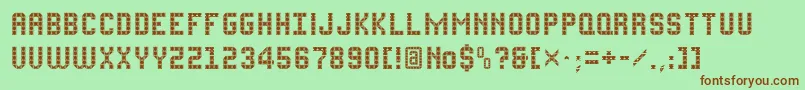 FLATPACK Font – Brown Fonts on Green Background