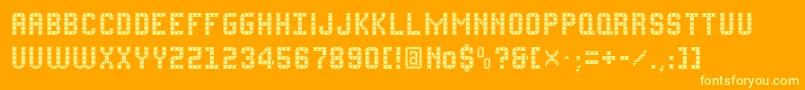 フォントFLATPACK – オレンジの背景に黄色の文字