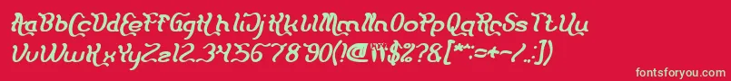 Flattered Bold Italic Font – Green Fonts on Red Background