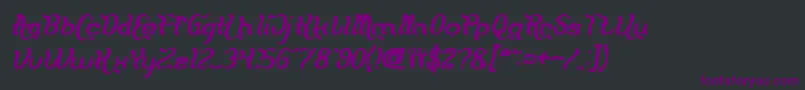 フォントFlattered Bold Italic – 黒い背景に紫のフォント