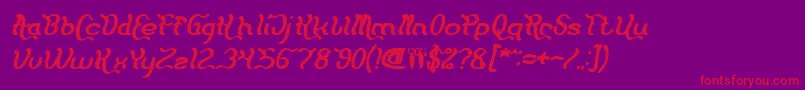 Flattered Bold Italic Font – Red Fonts on Purple Background