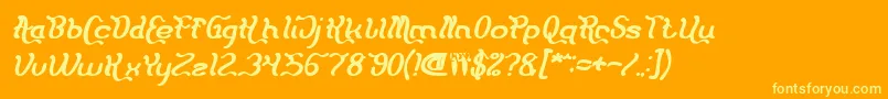 Flattered Bold Italic Font – Yellow Fonts on Orange Background