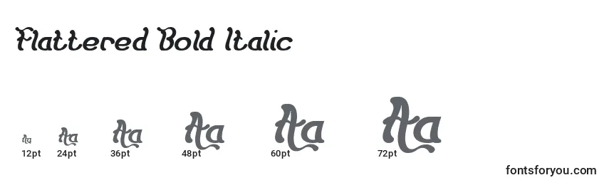 Tamanhos de fonte Flattered Bold Italic