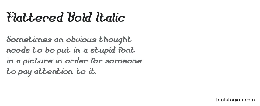 Revisão da fonte Flattered Bold Italic