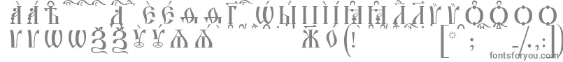 Czcionka IrmologionCapsKucsSpacedout – szare czcionki na białym tle