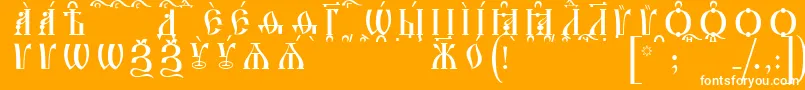 フォントIrmologionCapsKucsSpacedout – オレンジの背景に白い文字