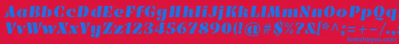 EmblemaoneRegular Font – Blue Fonts on Red Background