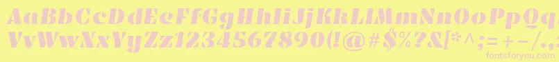 EmblemaoneRegular Font – Pink Fonts on Yellow Background