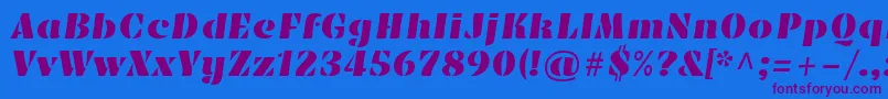 EmblemaoneRegular Font – Purple Fonts on Blue Background