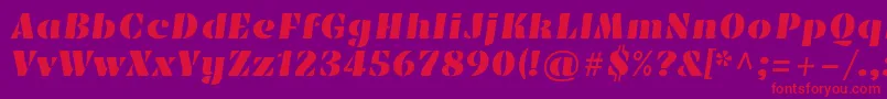 EmblemaoneRegular Font – Red Fonts on Purple Background