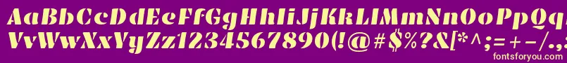 EmblemaoneRegular Font – Yellow Fonts on Purple Background