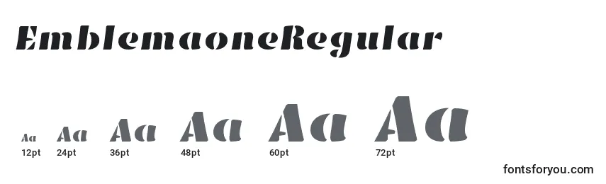 Размеры шрифта EmblemaoneRegular