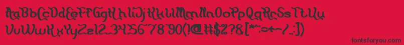 フォントFlattered Bold – 赤い背景に黒い文字