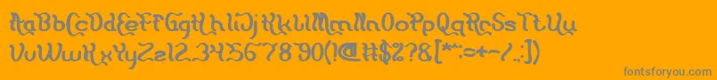 Flattered Bold-Schriftart – Graue Schriften auf orangefarbenem Hintergrund