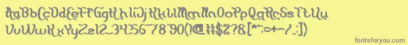 フォントFlattered Bold – 黄色の背景に灰色の文字