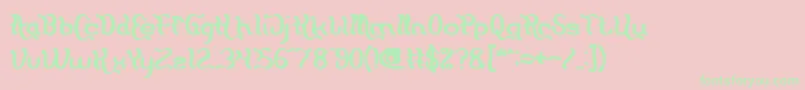 Flattered Bold Font – Green Fonts on Pink Background