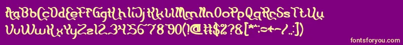 Flattered Bold Font – Yellow Fonts on Purple Background