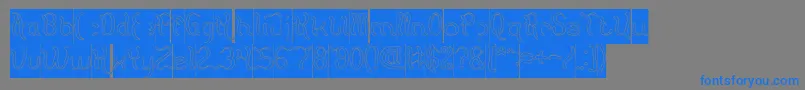 Flattered Hollow Inverse Font – Blue Fonts on Gray Background