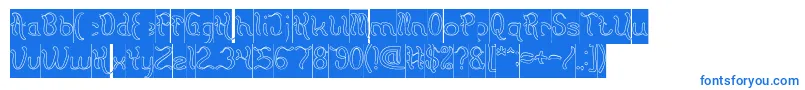 Flattered Hollow Inverse Font – Blue Fonts on White Background