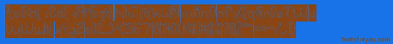 Flattered Hollow Inverse Font – Brown Fonts on Blue Background