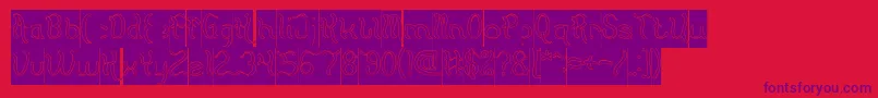 Flattered Hollow Inverse Font – Purple Fonts on Red Background