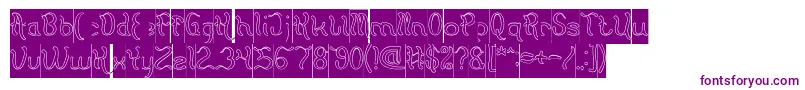 Flattered Hollow Inverse-Schriftart – Violette Schriften