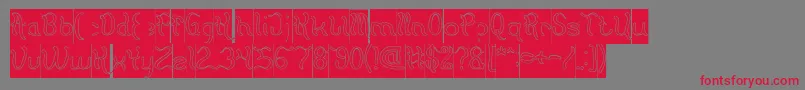Flattered Hollow Inverse Font – Red Fonts on Gray Background