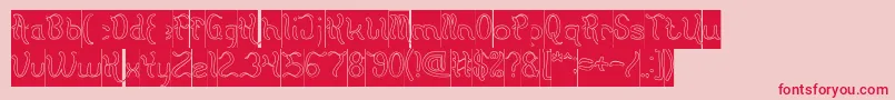 Flattered Hollow Inverse Font – Red Fonts on Pink Background