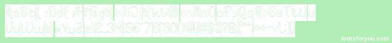 Flattered Hollow Inverse Font – White Fonts on Green Background