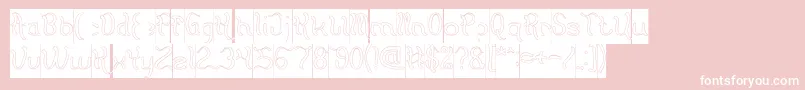 Flattered Hollow Inverse Font – White Fonts on Pink Background