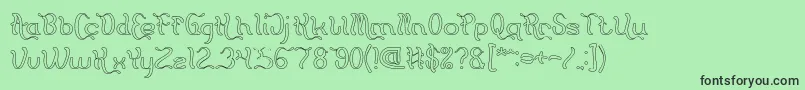 Flattered Hollow Font – Black Fonts on Green Background