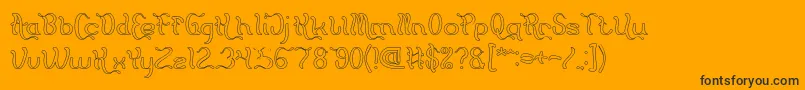 Flattered Hollow Font – Black Fonts on Orange Background