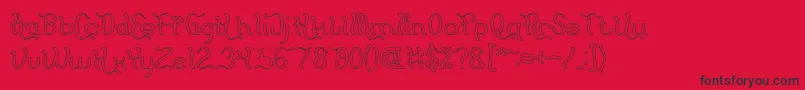 Flattered Hollow Font – Black Fonts on Red Background