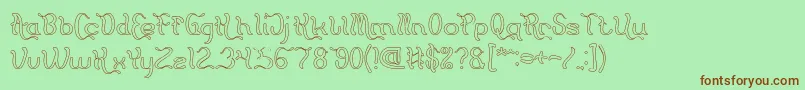 Flattered Hollow Font – Brown Fonts on Green Background