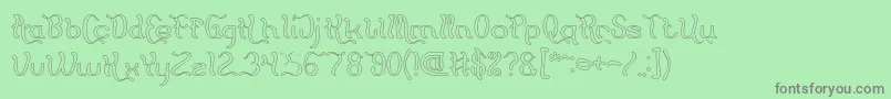 Flattered Hollow Font – Gray Fonts on Green Background