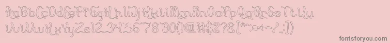 Flattered Hollow-Schriftart – Graue Schriften auf rosa Hintergrund