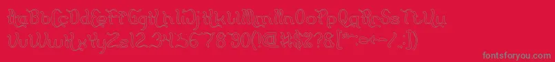 Flattered Hollow Font – Gray Fonts on Red Background