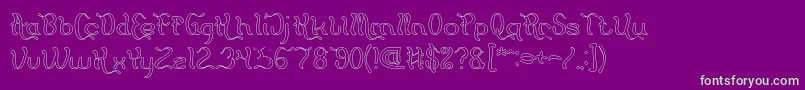 Flattered Hollow Font – Green Fonts on Purple Background