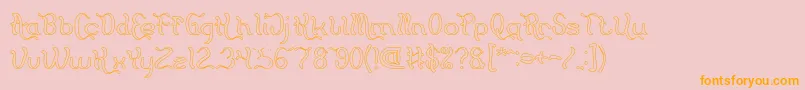 Flattered Hollow-Schriftart – Orangefarbene Schriften auf rosa Hintergrund