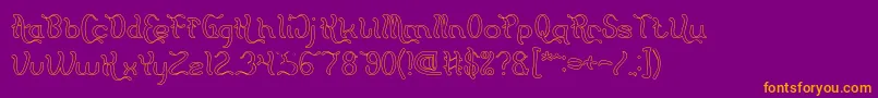 Flattered Hollow Font – Orange Fonts on Purple Background