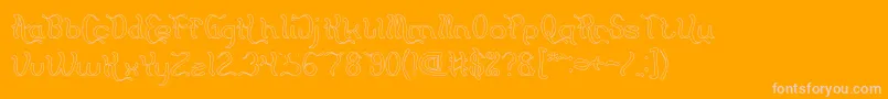 Flattered Hollow-Schriftart – Rosa Schriften auf orangefarbenem Hintergrund