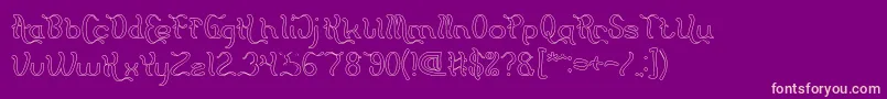 Flattered Hollow Font – Pink Fonts on Purple Background