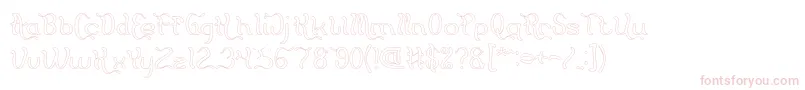 Flattered Hollow Font – Pink Fonts on White Background