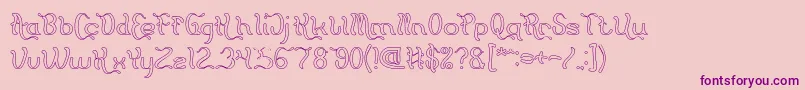 Flattered Hollow Font – Purple Fonts on Pink Background