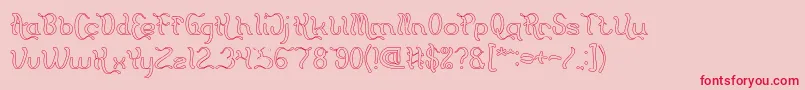 Flattered Hollow Font – Red Fonts on Pink Background